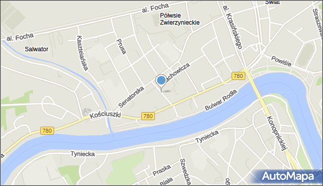 Kraków, Komorowskiego Bolesława, mapa Krakowa