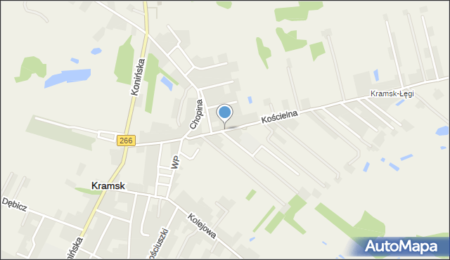 Kramsk, Kościelna, mapa Kramsk