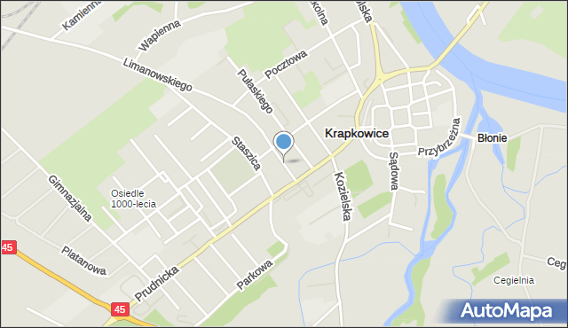 Krapkowice, Konopnickiej Marii, mapa Krapkowice