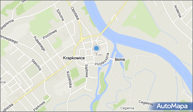 Krapkowice, Kościelna, mapa Krapkowice