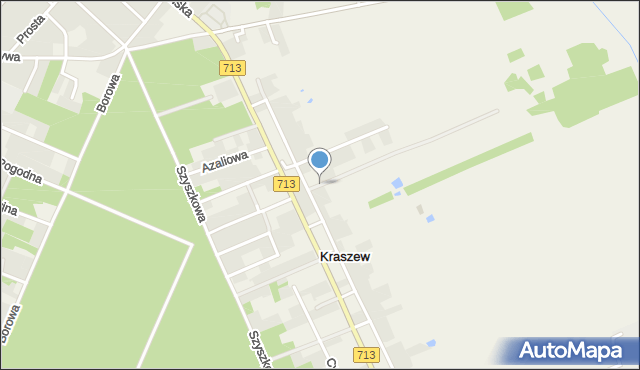 Kraszew gmina Andrespol, Kowalska, mapa Kraszew gmina Andrespol