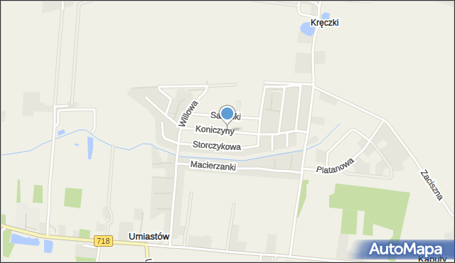 Kręczki, Koniczyny, mapa Kręczki