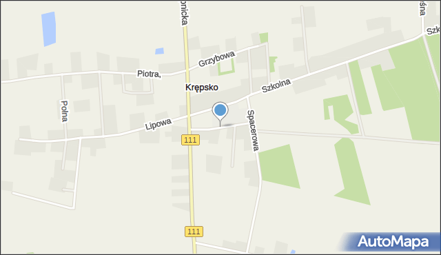 Krępsko gmina Goleniów, Kościelna, mapa Krępsko gmina Goleniów