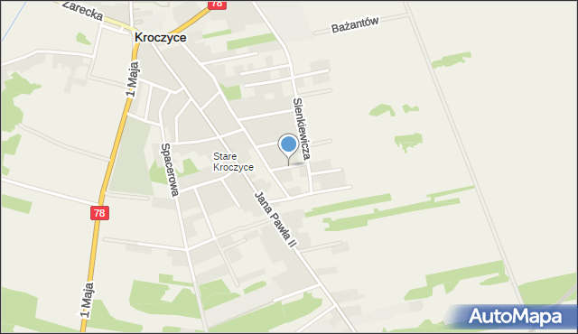 Kroczyce, Kochanowskiego Jana, mapa Kroczyce