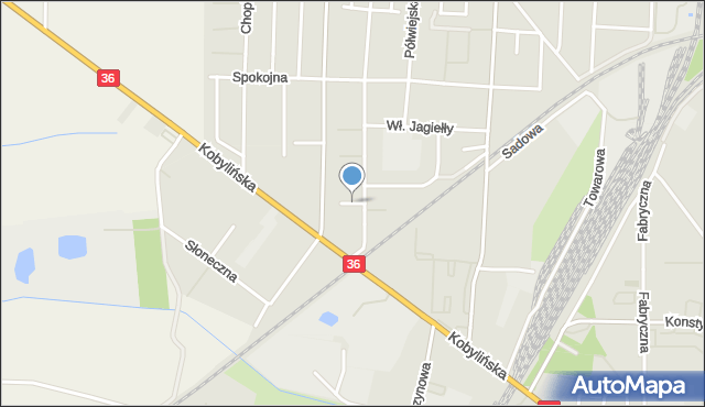 Krotoszyn, Kossaka, mapa Krotoszyna