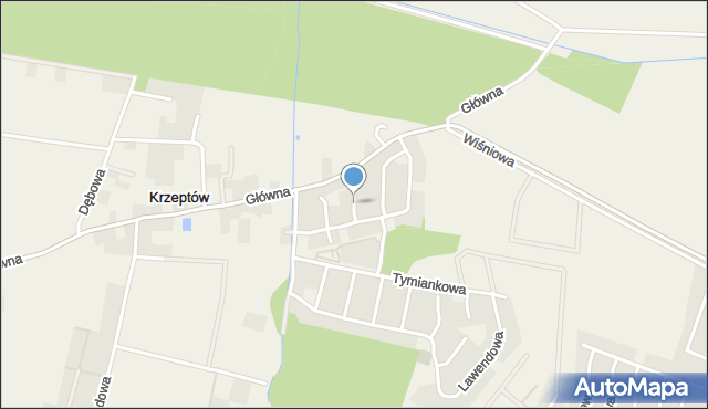 Krzeptów, Koperkowa, mapa Krzeptów