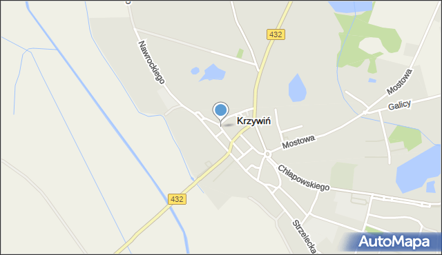 Krzywiń, Kościelna, mapa Krzywiń