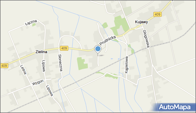 Kujawy gmina Strzeleczki, Kolejowa, mapa Kujawy gmina Strzeleczki