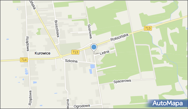 Kurowice gmina Brójce, Kościelna, mapa Kurowice gmina Brójce
