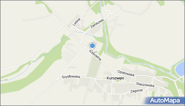 Kurozwęki, Kościelna, mapa Kurozwęki