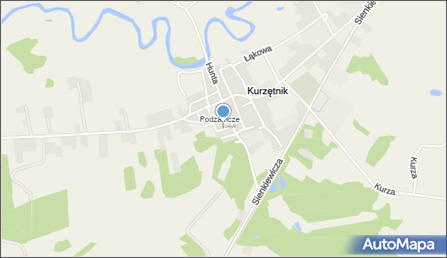 Kurzętnik, Kościelna, mapa Kurzętnik