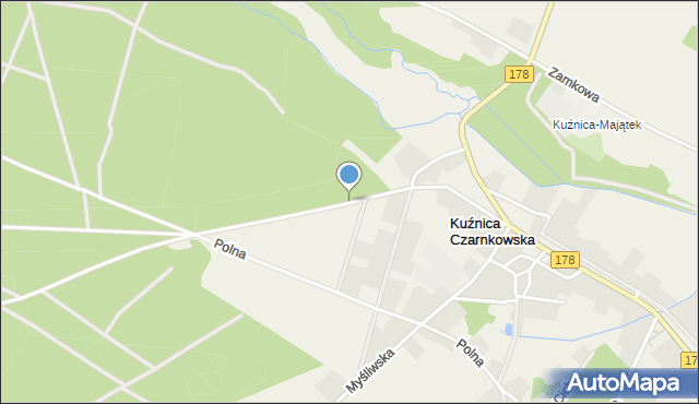 Kuźnica Czarnkowska, Kościelna, mapa Kuźnica Czarnkowska