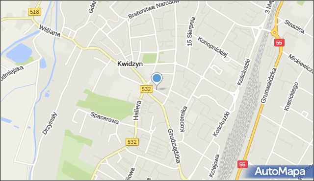 Kwidzyn, Kościelna, mapa Kwidzyn