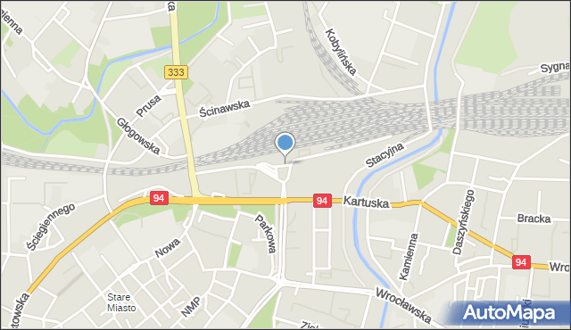 Legnica, Kolejowa, mapa Legnicy