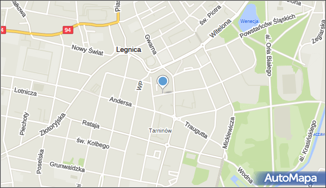 Legnica, Kossak Zofii, mapa Legnicy
