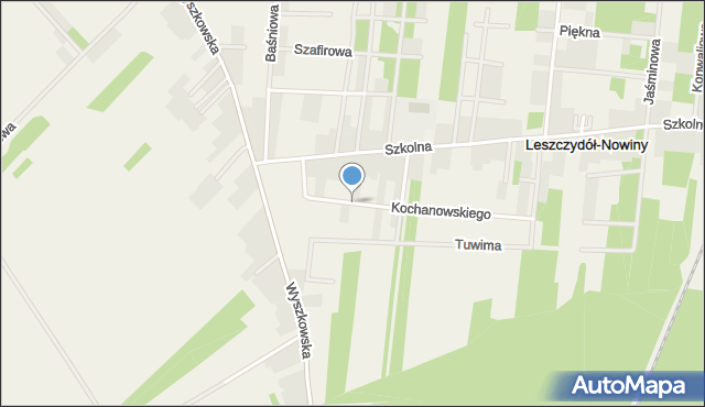 Leszczydół-Nowiny, Kochanowskiego Jana, mapa Leszczydół-Nowiny