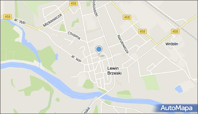 Lewin Brzeski, Kopernika Mikołaja, mapa Lewin Brzeski