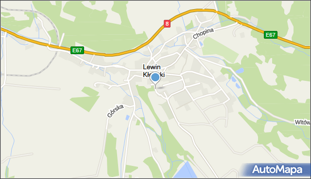 Lewin Kłodzki, Kościelna, mapa Lewin Kłodzki