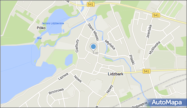 Lidzbark, Kopernika Mikołaja, mapa Lidzbark