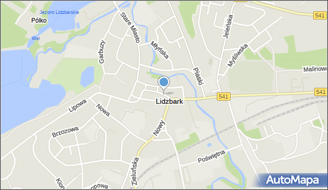 Lidzbark, Kościelna, mapa Lidzbark