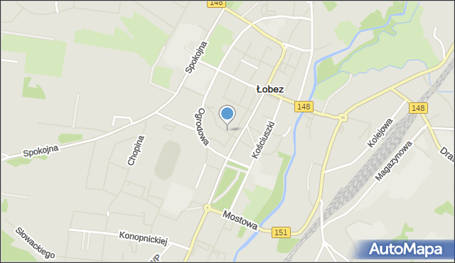 Łobez, Komuny Paryskiej, mapa Łobez