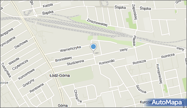 Łódź, Kominowa, mapa Łodzi