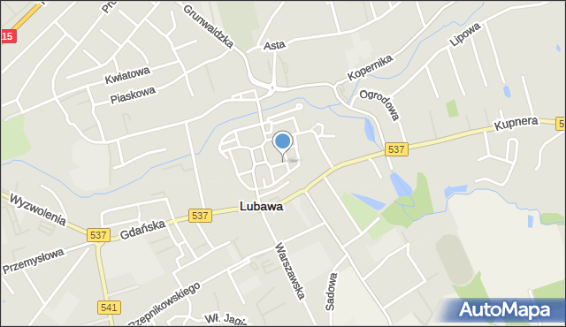 Lubawa, Kościelna, mapa Lubawa