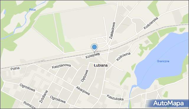 Łubiana, Kolejowa, mapa Łubiana