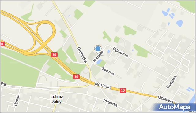 Lubicz Dolny, Kortowa, mapa Lubicz Dolny