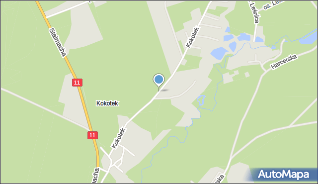 Lubliniec, Kokotek, mapa Lubliniec