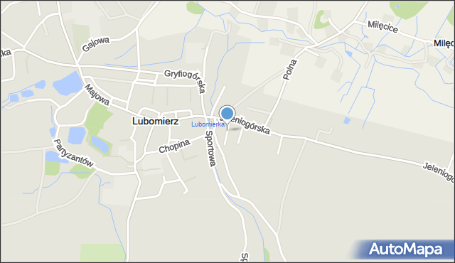 Lubomierz powiat lwówecki, Kombatantów, mapa Lubomierz powiat lwówecki