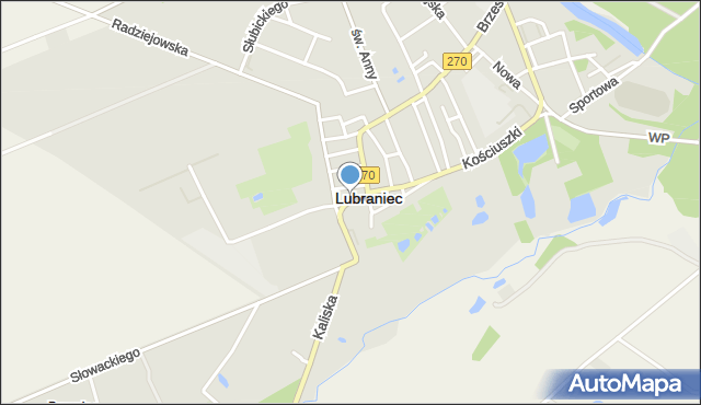 Lubraniec, Kościelna, mapa Lubraniec