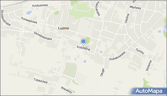 Luzino, Kościelna, mapa Luzino