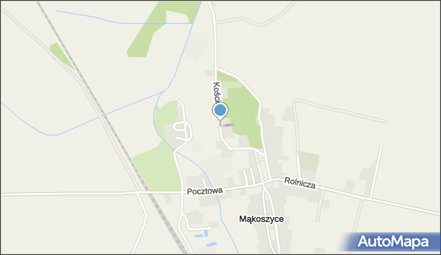 Mąkoszyce gmina Lubsza, Kościelna, mapa Mąkoszyce gmina Lubsza