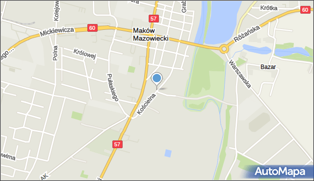 Maków Mazowiecki, Kościelna, mapa Maków Mazowiecki