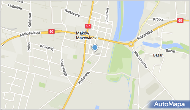 Maków Mazowiecki, Kościuszki Tadeusza, gen., mapa Maków Mazowiecki
