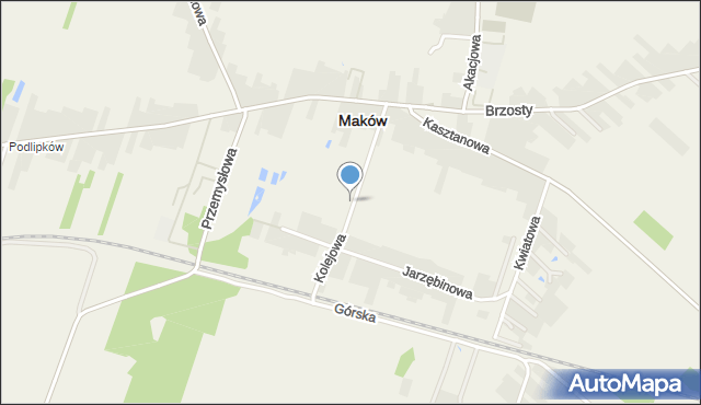 Maków powiat skierniewicki, Kolejowa, mapa Maków powiat skierniewicki