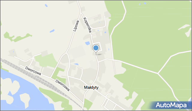 Małdyty, Kopernika Mikołaja, mapa Małdyty