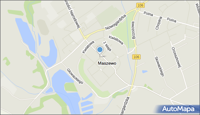 Maszewo powiat goleniowski, Kościuszki Tadeusza, gen., mapa Maszewo powiat goleniowski