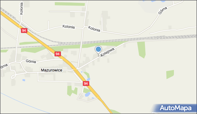 Mazurowice, Kolejowa, mapa Mazurowice