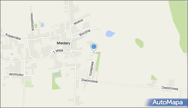 Miedary, Kolejowa, mapa Miedary