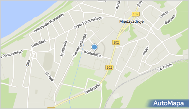 Międzyzdroje, Komunalna, mapa Międzyzdroje