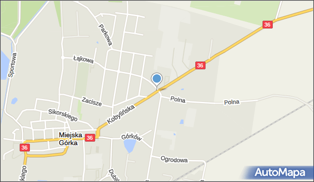 Miejska Górka, Kobylińska, mapa Miejska Górka