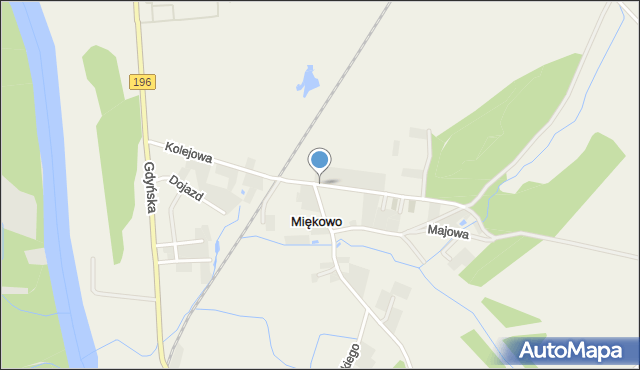 Miękowo gmina Czerwonak, Kolejowa, mapa Miękowo gmina Czerwonak