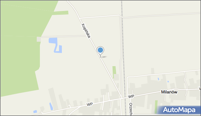 Milanów powiat parczewski, Kopińska, mapa Milanów powiat parczewski