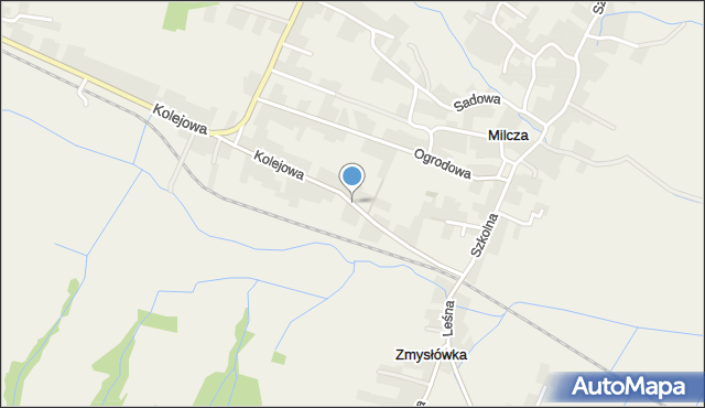 Milcza, Kolejowa, mapa Milcza