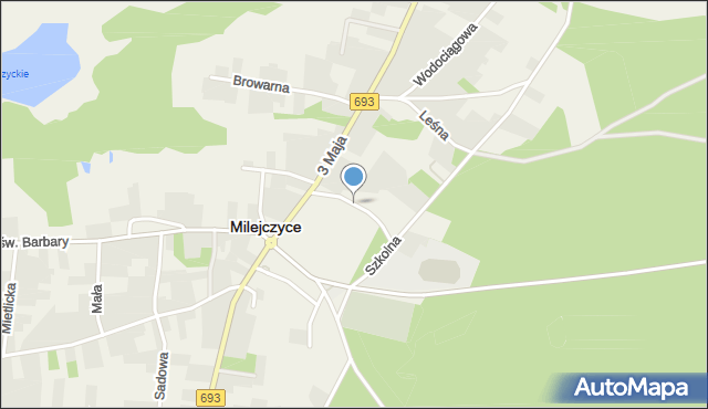 Milejczyce, Kościelna, mapa Milejczyce