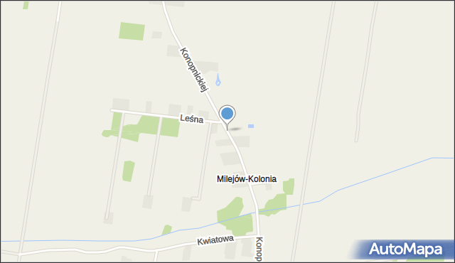 Milejów gmina Rozprza, Konopnickiej Marii, mapa Milejów gmina Rozprza