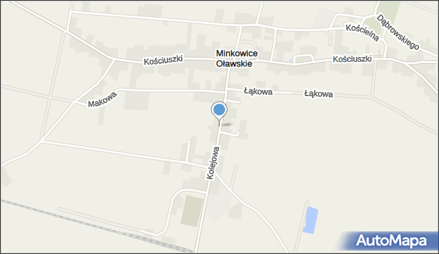 Minkowice Oławskie, Kolejowa, mapa Minkowice Oławskie