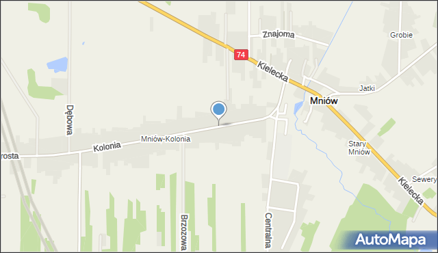 Mniów, Kolonia, mapa Mniów